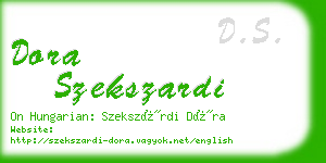 dora szekszardi business card